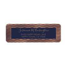 Girly Blue och Copper Ro Gold Foil Chevron