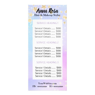 *~* Girly BLUE ROSA Lash Beauty Makeup Glitter Reklamkort