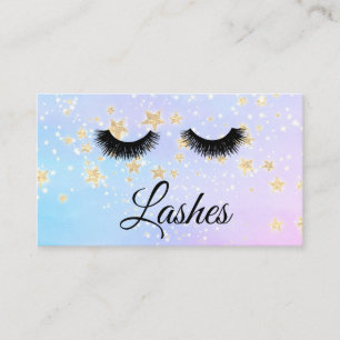 *~* Girly BLUE ROSA Lash Extensions Glitter Visitkort