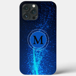 Girly Blue Sparkly Monogram
