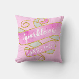 Girly Blush Rosa Guld Glitter Gnistra På, Darling Kudde