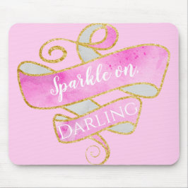 Girly Blush Rosa Guld Glitter Gnistra På, Darling Musmatta