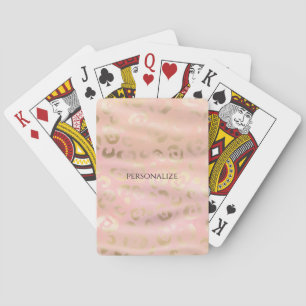 Girly Blush Rosa Guld Leopard Djur Casinokort