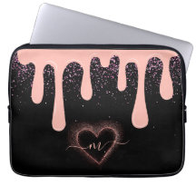 Girly Blush Rosa Målad Glitter Monogrammerad