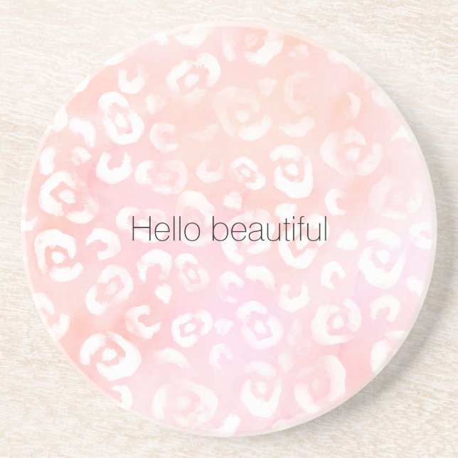 Girly Blush Rosa Persika Guld Leopard Djur Underlägg (Framsidan)