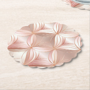 Girly Blush Rosa Roséguld Abstrakt Underlägg Papper