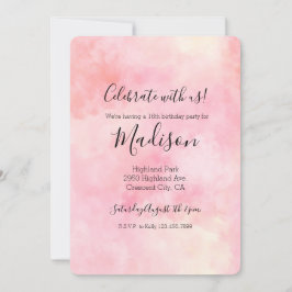 Girly Blush Rosa Tie Dye Inbjudningar