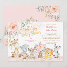 Girly Boho Jungle Animals kör med babyskor