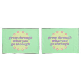 Girly Boho Pastel Grönt Quote Retro Flowers