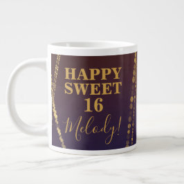 Girly Bordeaux Red Burgundy Glam Sweet 16 Birthday Jumbo Mugg