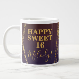 Girly Bordeaux Red Burgundy Glam Sweet 16 Birthday Jumbo Mugg