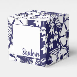 Girly Botanical Shalom Blue White Garden Teckning Presentaskar