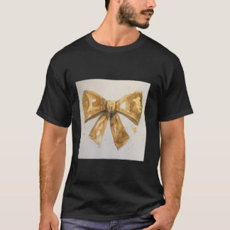 Girly Bow i Watercolor coquette Aesthetic golden T Shirt