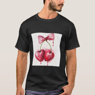 Girly Bow i Watercolor coquette Aesthetic Rosa Bo T Shirt