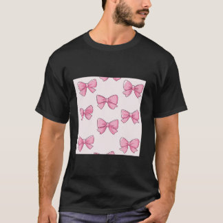 Girly Bow i Watercolor coquette Aesthetic Rosa Bo T Shirt