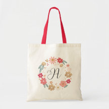 Girly Brev A | Whimsical Blommigt Brev Monogram