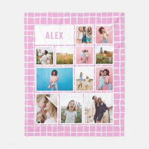 Girly bright rosa 12 foto modern minimal abstrakt fleecefilt