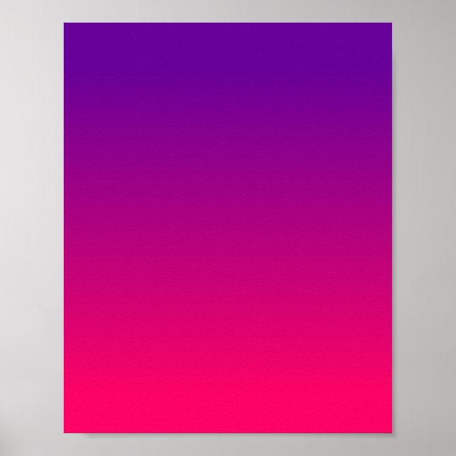Girly Bright Rosa and Lila Ombre Poster (Framsidan)
