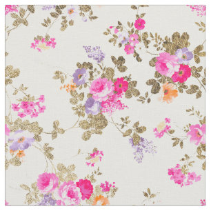 Girly bright rosa guld land boho blommigt tyg