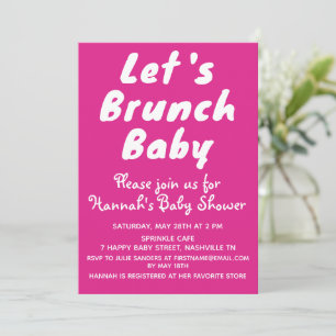 Girly Bright Rosa Söt Girl Baby Shower Party Inbjudningar