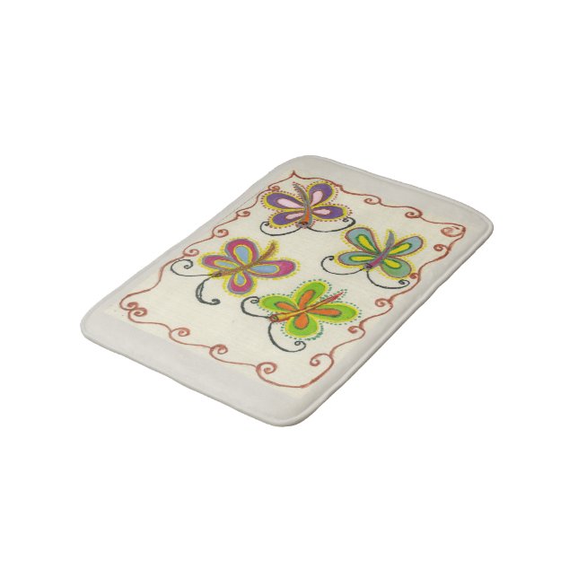 Girly Butterfly Bath Mats Badrumsmatta (Vinklad)