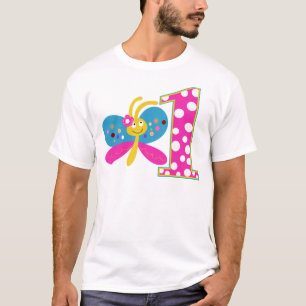 Girly Butterfly Första födelsedagen Tee