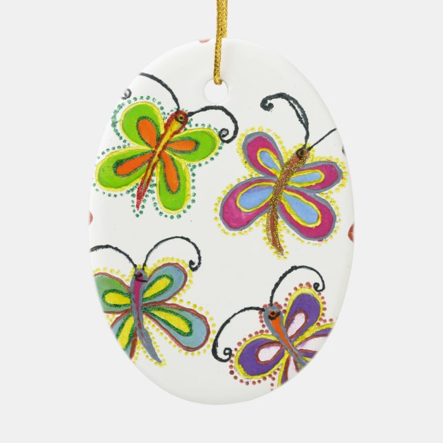 Girly Butterfly Julgransprydnad Keramik (Framsidan)