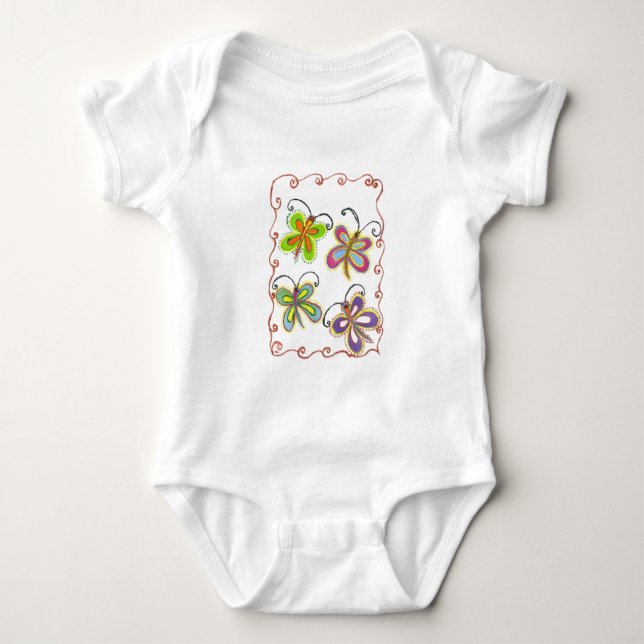 Girly Butterfly Tee Shirt (Framsida)