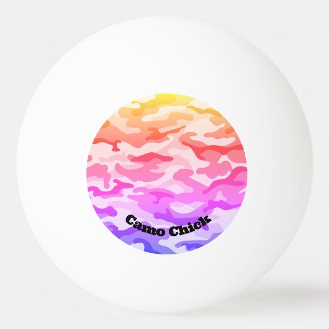 Girly Camouflage Pastels Monogram i Black | Pingisboll (Framsidan)