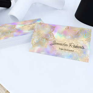 Girly Celestial Guld Mandala Yoga Instructor Flora Visitkort