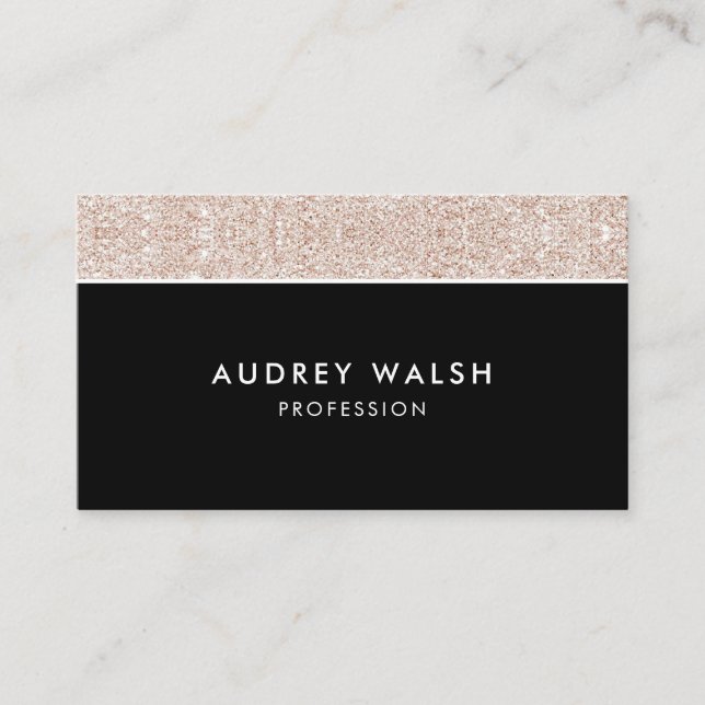 Girly Champagne rosa glitter lyx professionell Visitkort (Framsida)