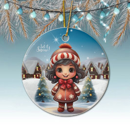 Girly Character stocking stuffer for female 🎄 Julgransprydnad Keramik