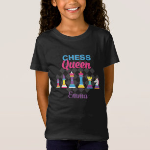Girly Chess Queen färgstark Personlig T Shirt