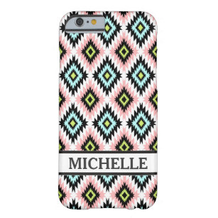 Girly Chic Aztec Mönster Persoanliserad Namn Barely There iPhone 6 Fodral