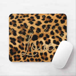 Girly Chic Leopard Guld Glitter Kärlek Musmatta