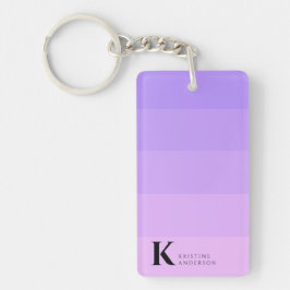 Girly Chic Lila Lilac Ombre Classic Monogram Nyckelring