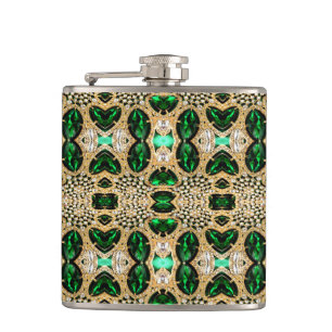 girly chic mode art deco guld emerald grönt fickplunta