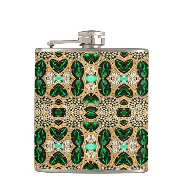 girly chic mode art deco guld emerald grönt fickplunta (Framsidan)