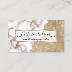 Girly Chic Modern Glam Guld Glitter Marble Mönster Visitkort