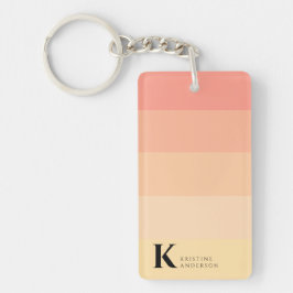 Girly Chic Peach Ombre Classic Monogram Nyckelring