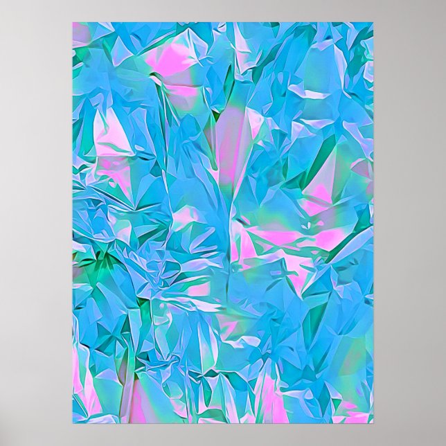 Girly Chic Romantic Soft Blue Aesthetic Poster (Framsidan)