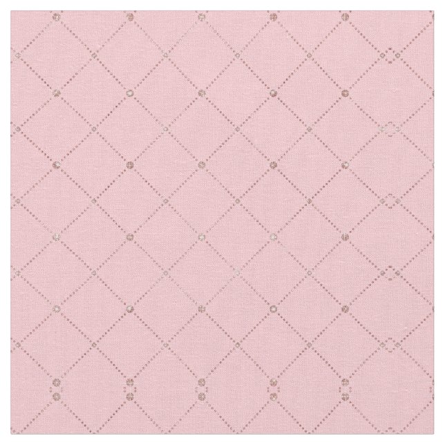Girly Chic Simple Ro Guld Rosa Diamond Geometric Tyg (Närbild)