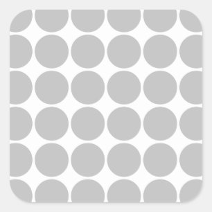 Girly Chic Suppory Party Treat Silver Polka dots Fyrkantigt Klistermärke