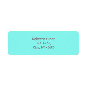 Girly chic turkos aqua Robins Egg Blue Returadress Etikett