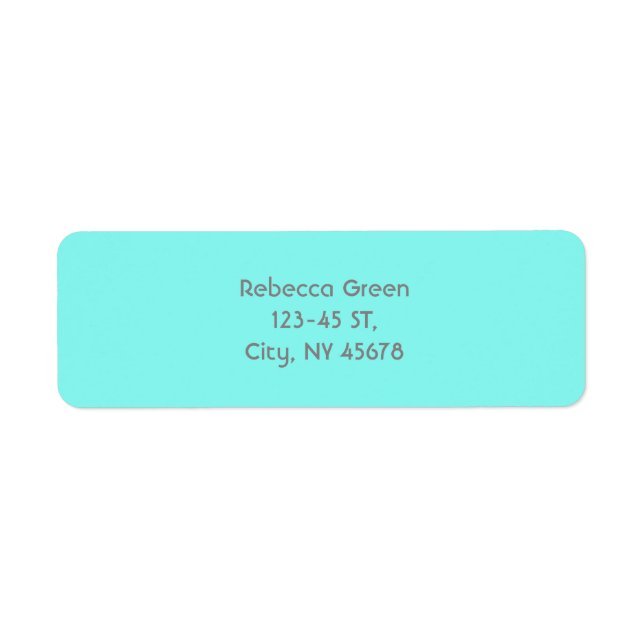 Girly chic turkos aqua Robins Egg Blue Returadress Etikett (Framsidan)