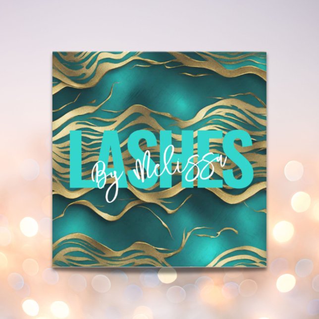 Girly Chic Typography Beauty Makeup Artist Lash Fyrkantigt Visitkort (Girly Chic Typography Beauty Makeup Artist Lashes Square Business Card)