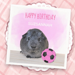 Girly Child Birthday Guinea Gris Rosa Ocer Ball Pappersservett