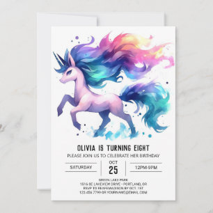 Girly Children Horse Birthday Inbjudningar