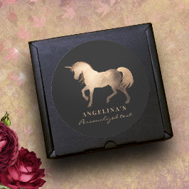 Girly Classy Luxury Ro Gold Foil Anpassningsbar Un Runt Klistermärke