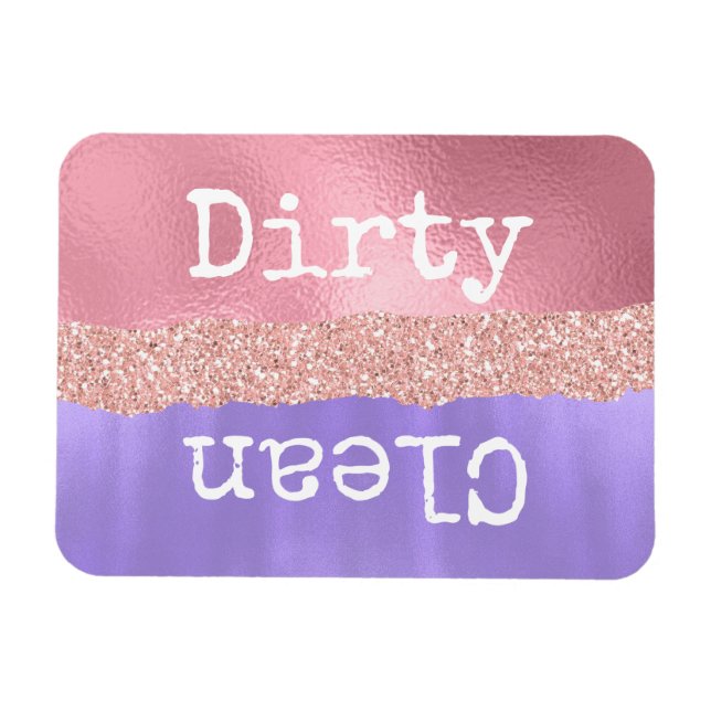 Girly Clean Dirty Dishwasher Magnet (Horisontell)